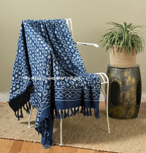 Copriletto ikat blu indigo - ikat,